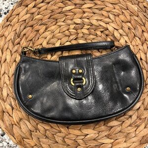 Elegant Black Leather Clutch